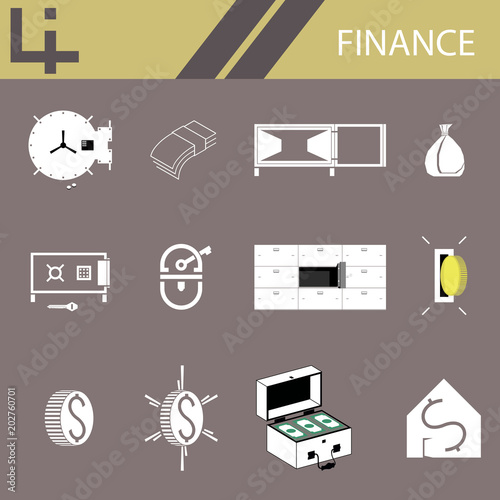 set of vector icons business and finance