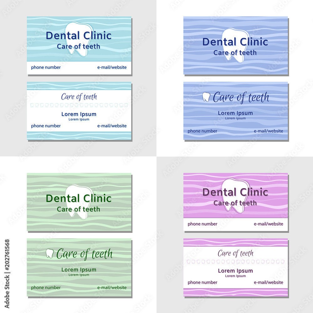 Business card templates for dental clinics