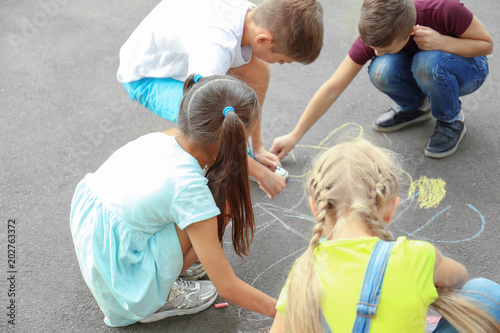 Cute little children drawin...