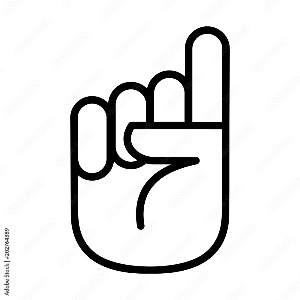 Hand. Palm. Finger up. Icon. Vector stock illustration. Hand. Palm. Finger up. Icon. Vector stock illustration.