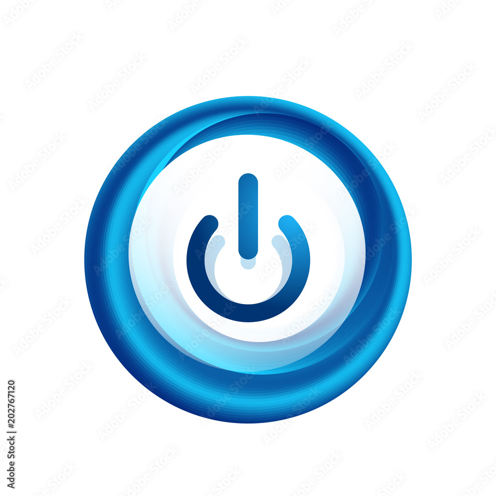 Glass transparent effect power start button, on off icon, vector UI or app symbol design Glass transparent effect power start button, on off icon, vector UI or app symbol design