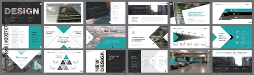 Grey and green marketing or finance concept infographics set