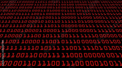 binary circuit board future technology, red cyber security concept background, abstract hi speed digital internet.motion move blur. pixel