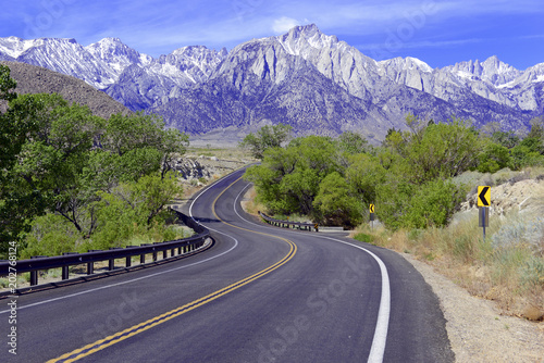 Mount Whitney and the Alabama Hills, California 14er, state high point and highest peak in the lower 48 states, located in the Sierra Nevada Mountains