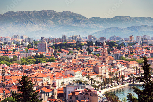 Split,Croatia.Panoramic View of Split from Marjan Hill  photo