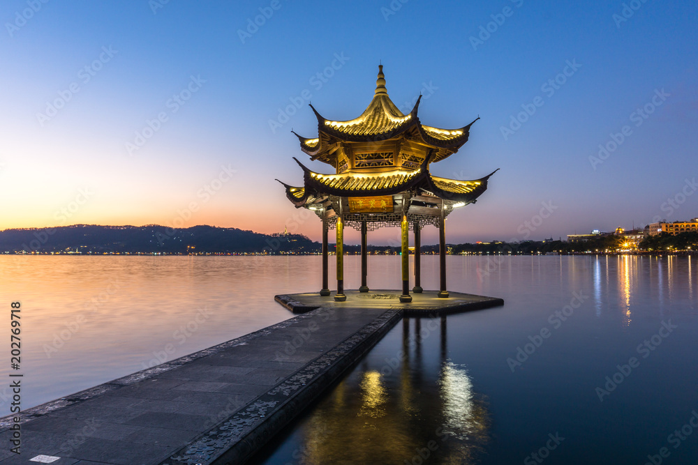 jixian pavilion in hangzhou west lake