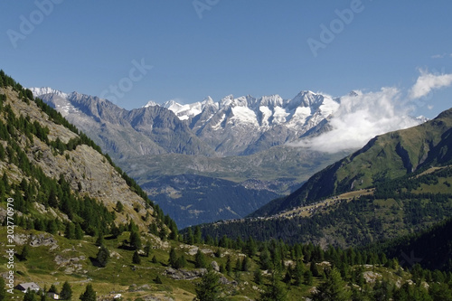 Simplon Pass view of the high Swiss mountains © ascantaman