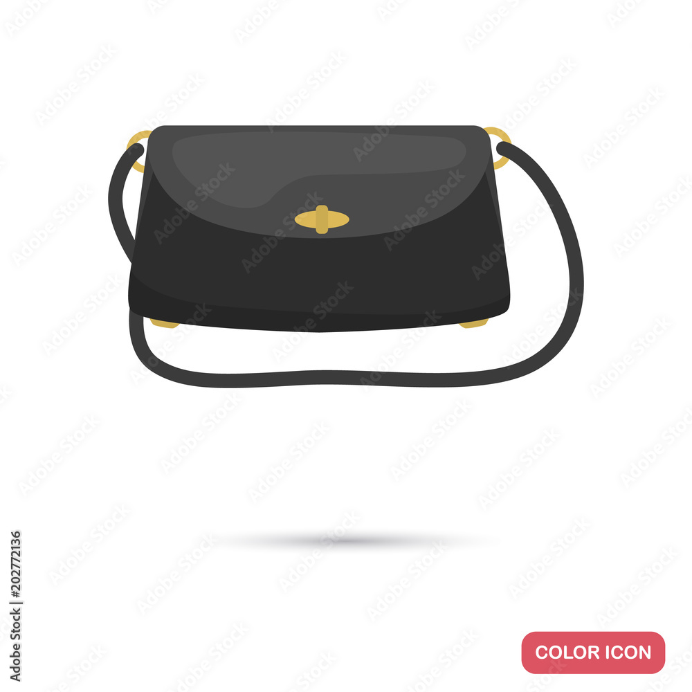 Lady clutch bag color flat icon Lady clutch bag color flat icon