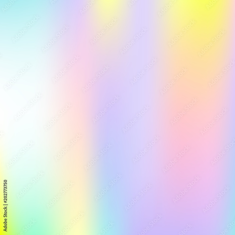 Gradient mesh abstract background. Stylish holographic backdrop with gradient mesh. 90s, 80s retro style. Iridescent graphic template for brochure, flyer, poster design, wallpaper, mobile screen.