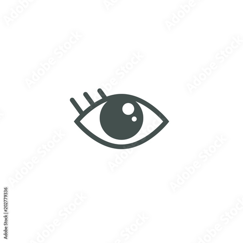 black and white frameless linear icon of the eye