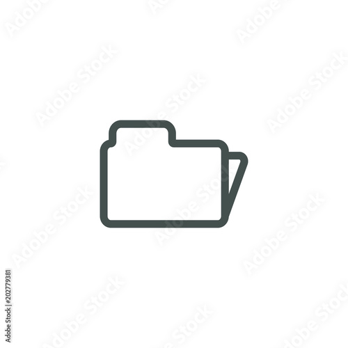 black and white frameless linear folder icon