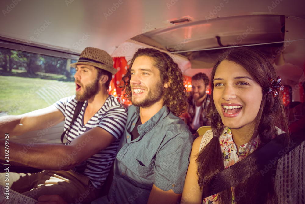 Hipster friends on road trip Hipster friends on road trip