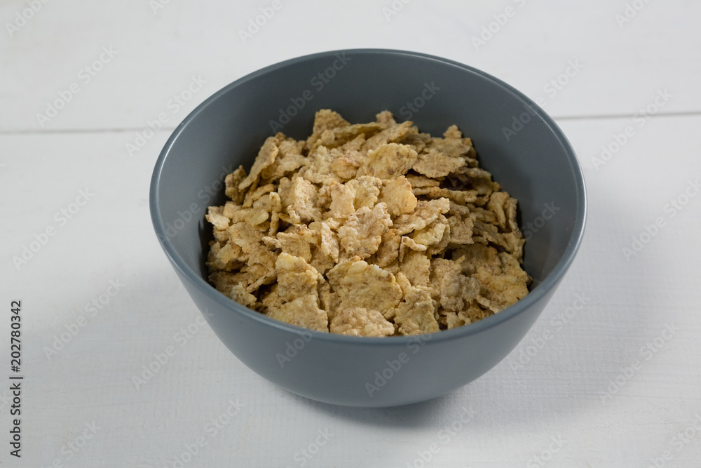 Bowl of wheat flakes Bowl of wheat flakes