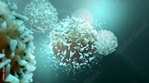 3d illustration T cells 