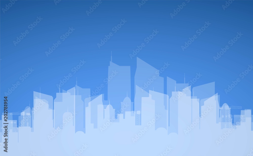 Silhouette of the city. City urban landscape. Vector 