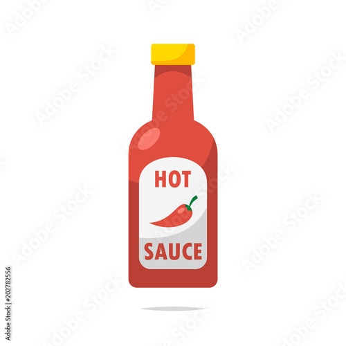 Hot sauce bottle vector