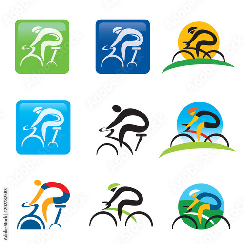 Spinning cycling icons web buttons.
Set ofcolorful cycling and spining icons and web buttons.Vector availabl photo