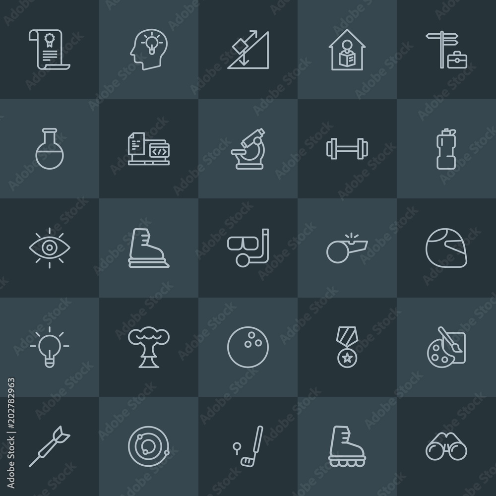 Modern Simple Set of science, sports, education Vector outline Icons. Contains such Icons as concept, award, fun, skating, paint, art and more on dark background. Fully Editable. Pixel Perfect. Modern Simple Set of science, sports, education Vector outline Icons. Contains such Icons as concept, award, fun, skating, paint, art and more on dark background. Fully Editable. Pixel Perfect.