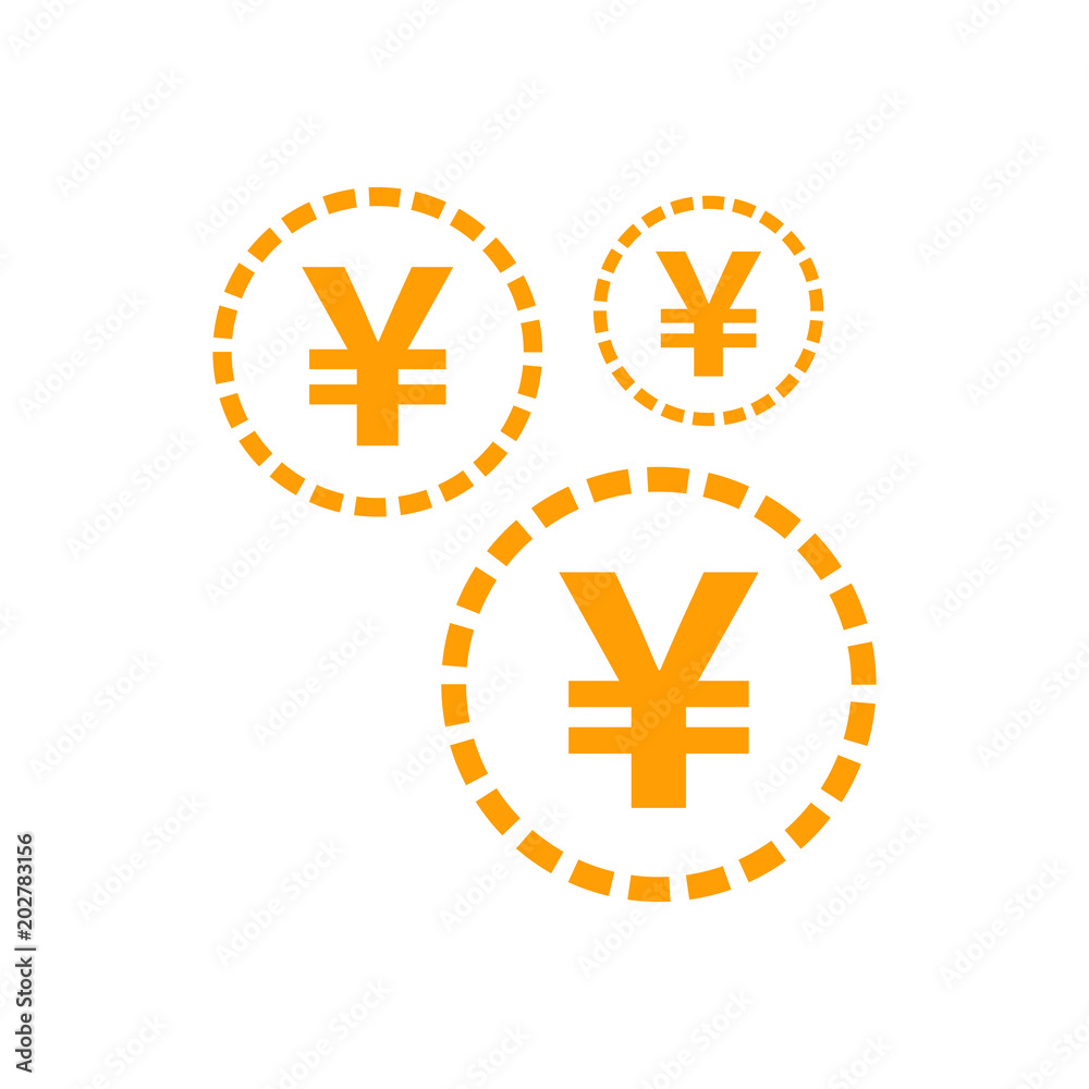 Obraz premium Yen, yuan money currency vector icon in flat style. Yen coin symbol illustration on white isolated background. Asia money business concept.