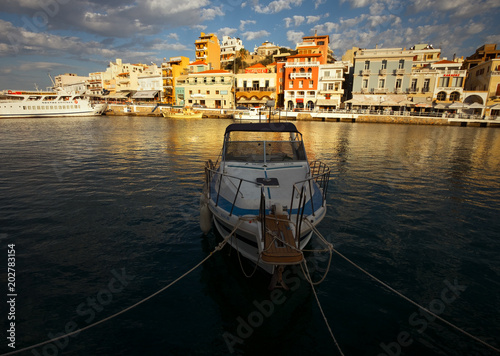 Boats off the coast of Crete. Greece.