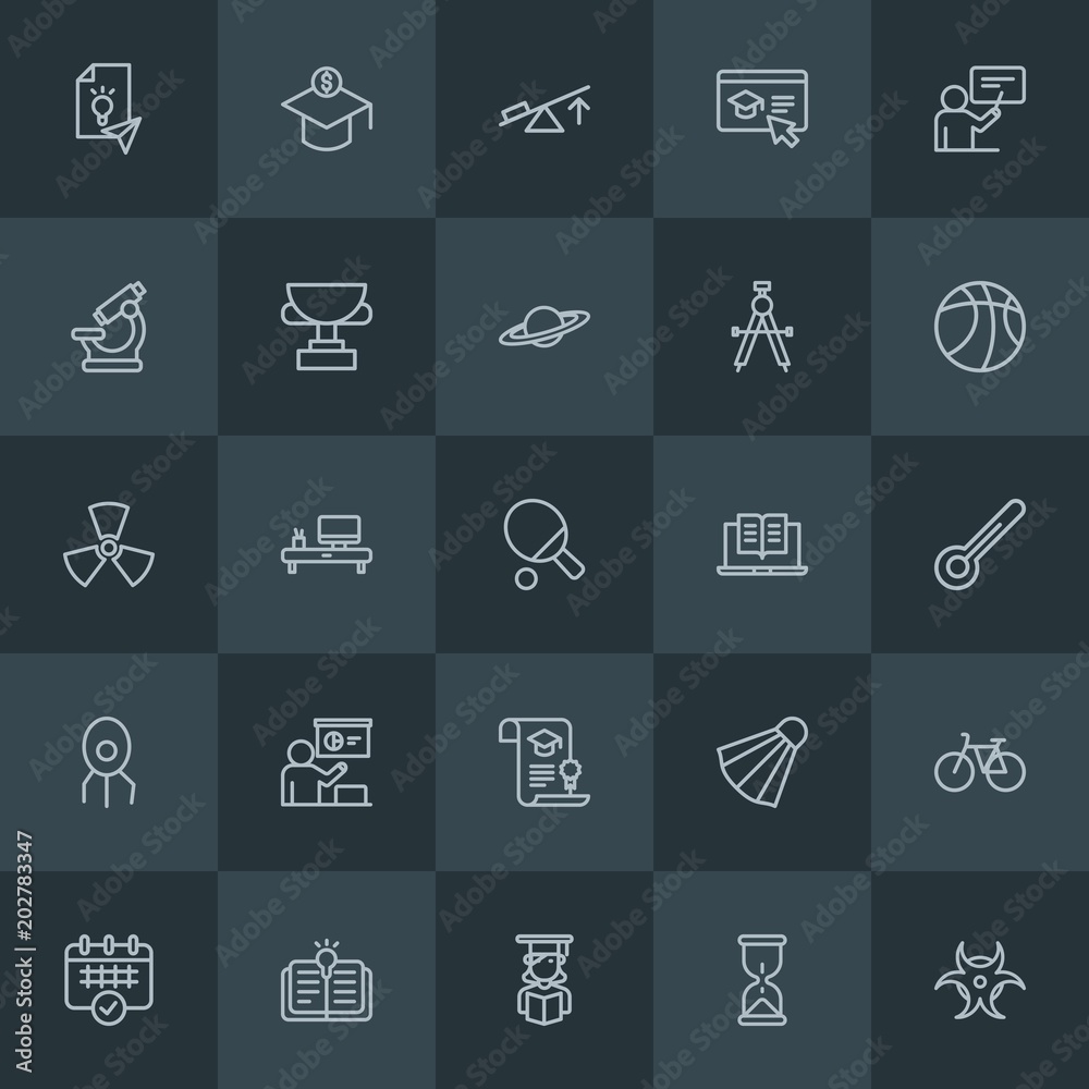 Modern Simple Set of science, sports, education Vector outline Icons. Contains such Icons as ball, beautiful, study, virtual, bicycle and more on dark background. Fully Editable. Pixel Perfect. Modern Simple Set of science, sports, education Vector outline Icons. Contains such Icons as ball, beautiful, study, virtual, bicycle and more on dark background. Fully Editable. Pixel Perfect.