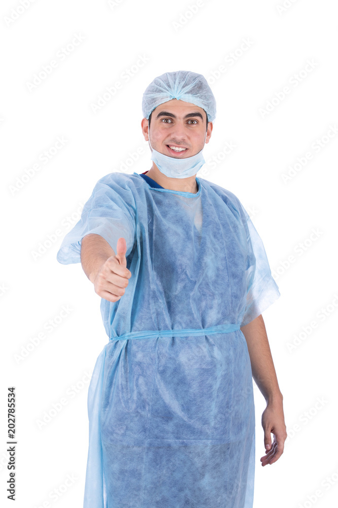 a surgeon thumbs up a surgeon thumbs up