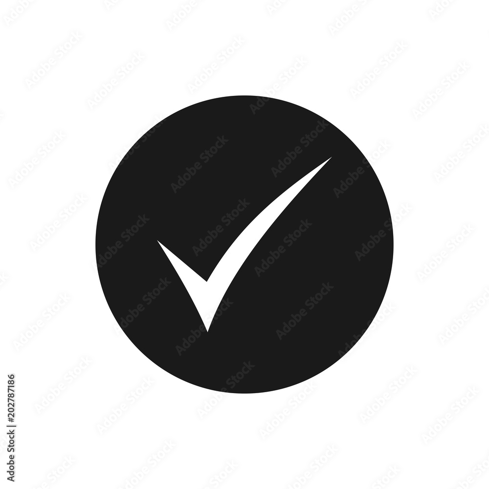 Check mark icon. Check icon vector. Check list button icon Check mark icon. Check icon vector. Check list button icon