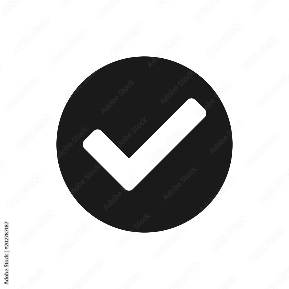 Check mark icon. Check icon vector. Check list button icon Check mark icon. Check icon vector. Check list button icon