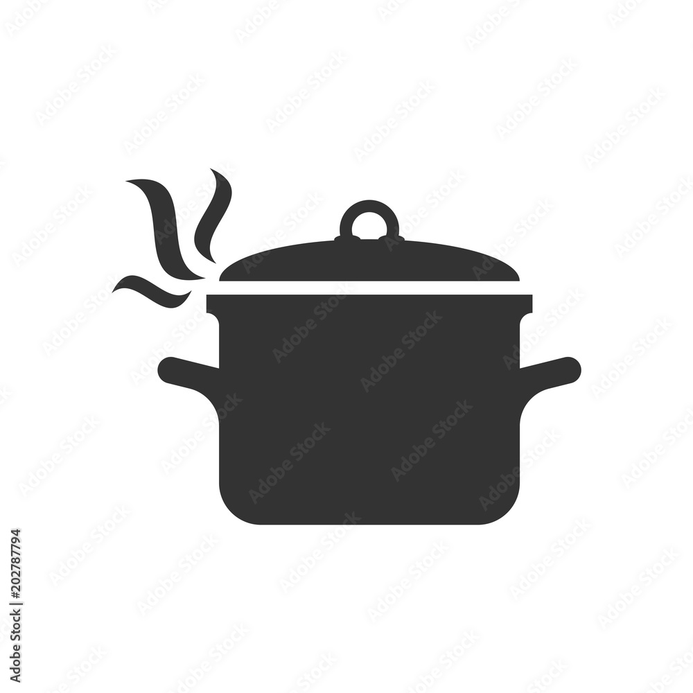Cooking pan icon in flat style. Kitchen pot illustration on white isolated background. Saucepan equipment business concept. Cooking pan icon in flat style. Kitchen pot illustration on white isolated background. Saucepan equipment business concept.