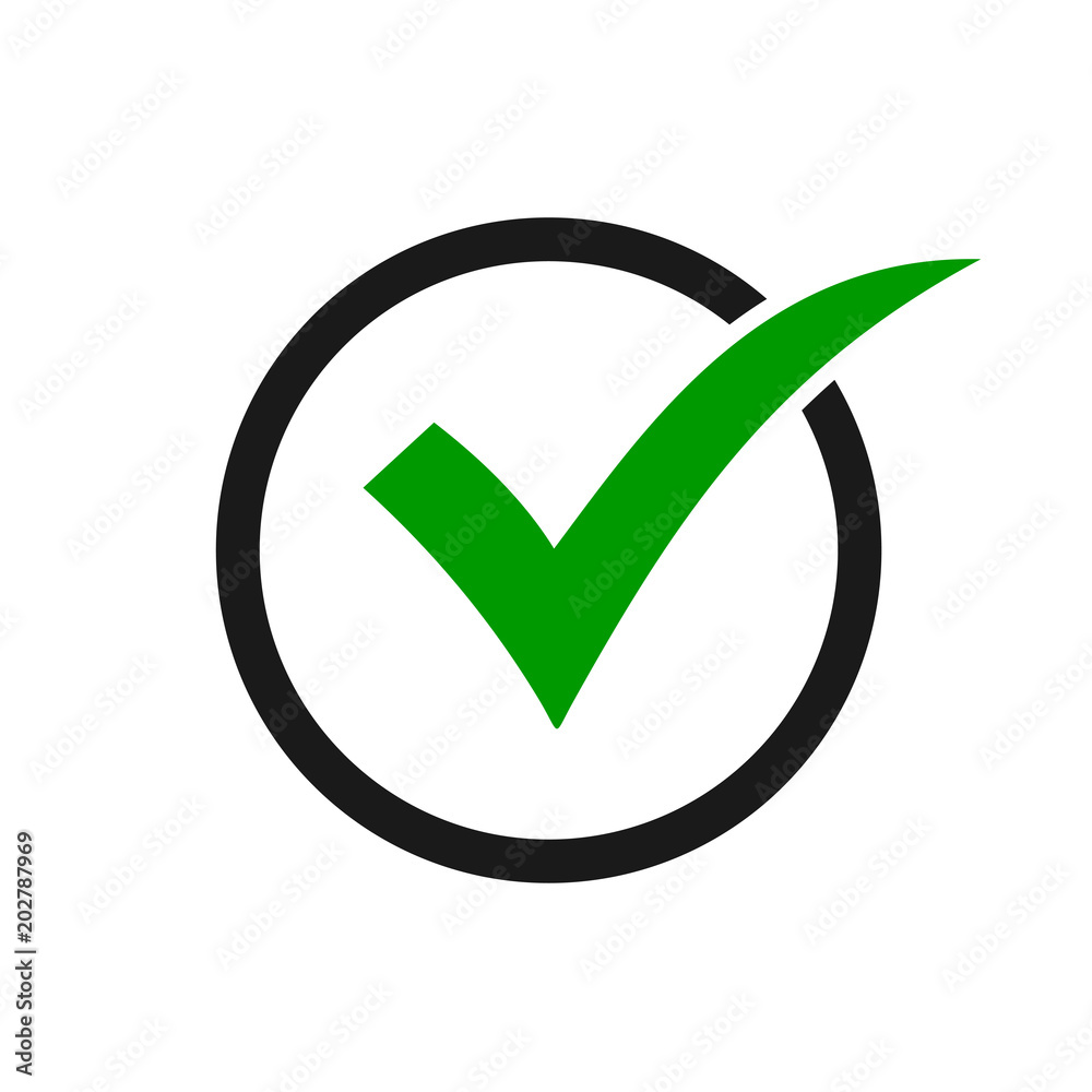 Check mark icon. Check icon vector. Check list button icon Check mark icon. Check icon vector. Check list button icon