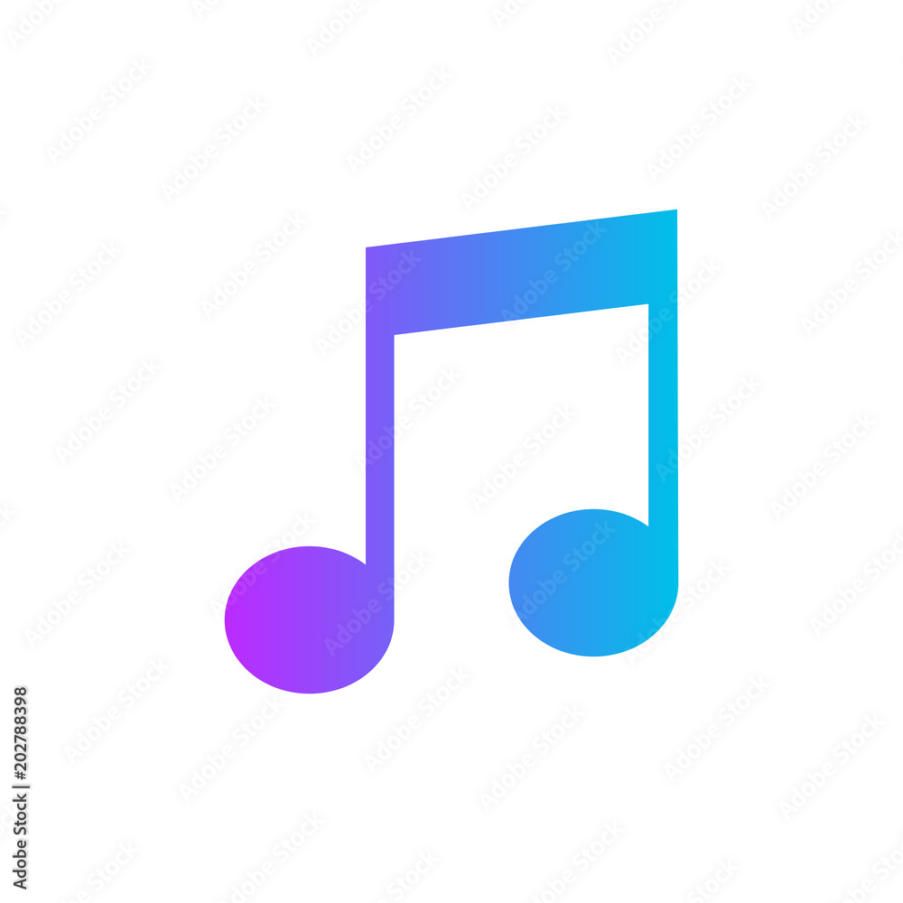 Music note icon in flat style. Sound media illustration on white isolated background. Audio note business concept. Music note icon in flat style. Sound media illustration on white isolated background. Audio note business concept.
