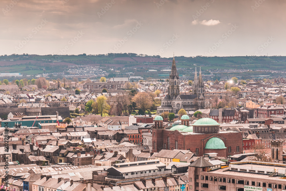 Skyline of the city of Cork in the Republic of Ireland