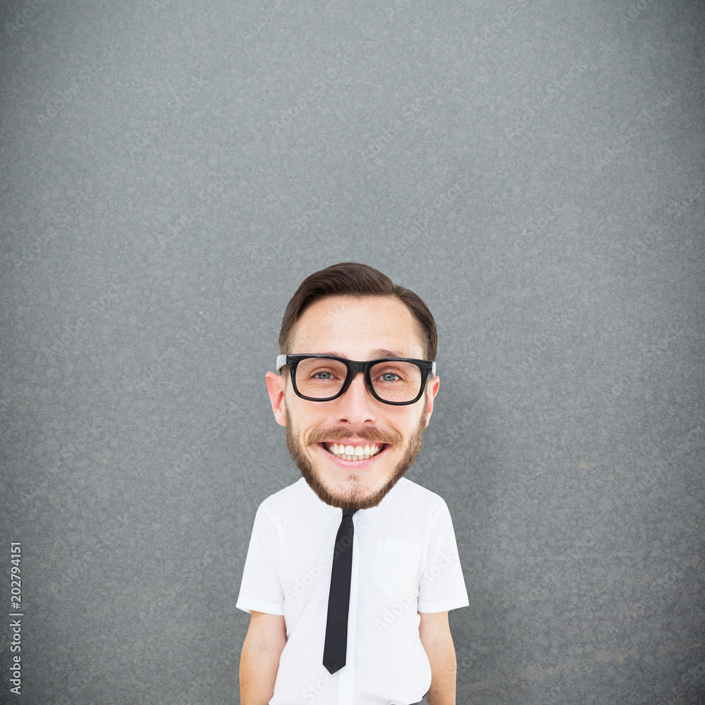 Behang Geeky businessman  against grey background