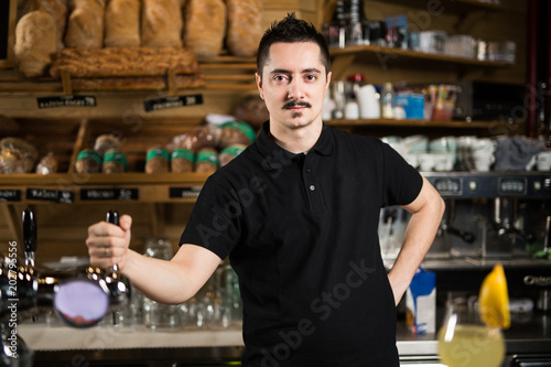 Male caffe worker