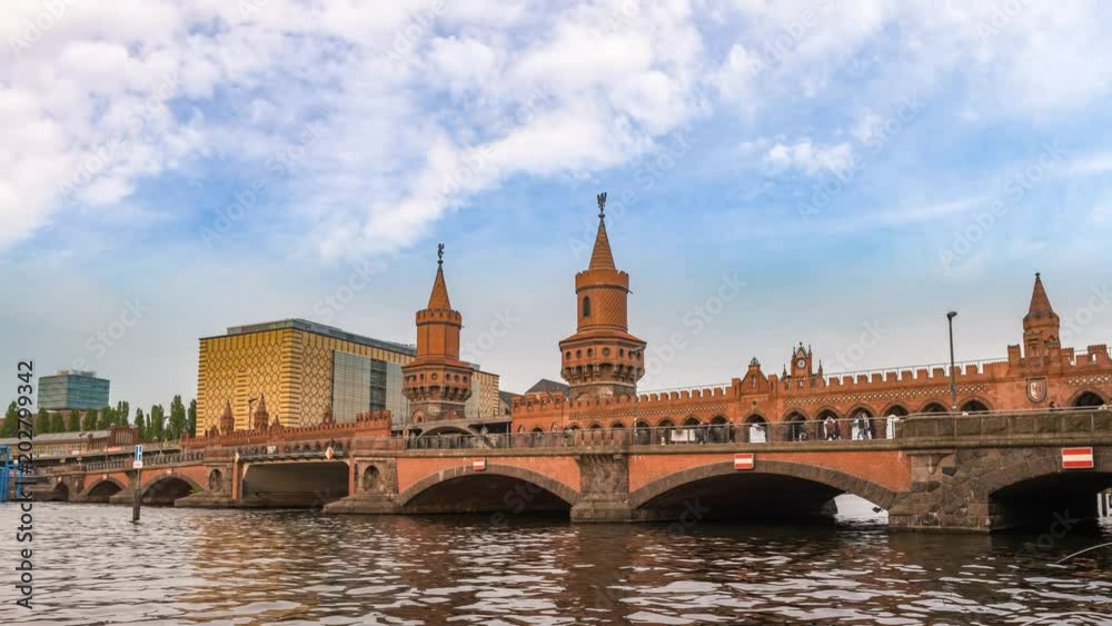 Berlin city skyline timelapse at Oberbaum Bridge and Spree River, Berlin, Germany 4K Time lapse Berlin city skyline timelapse at Oberbaum Bridge and Spree River, Berlin, Germany 4K Time lapse