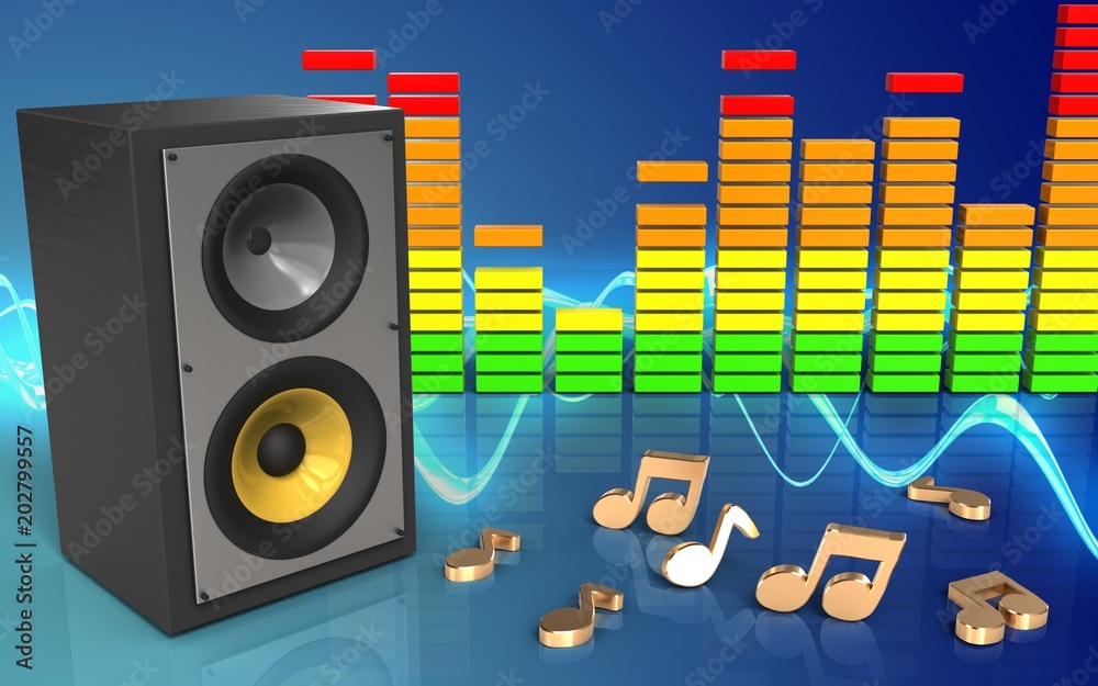3d sound system audio spectrum Stock Illustration Adobe Stock