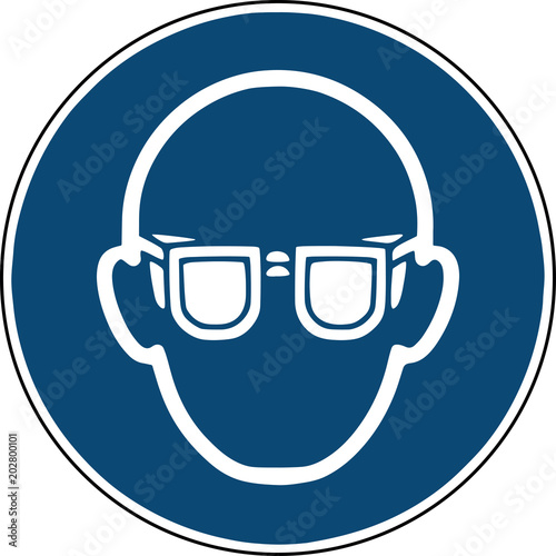 Augenschutz, Brille, Schutzbrille Schild - Gebotsschilde Baustelle