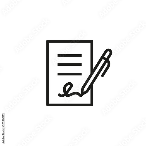 Signing business document icon