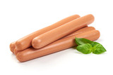 Hot dog Sausages, isolated on a white background