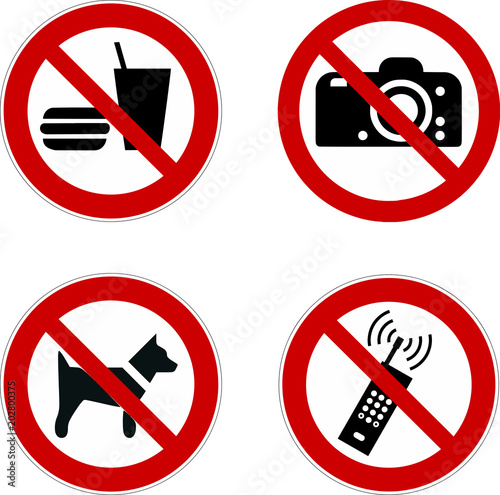 verboten Schild set - Verbotsschilder 