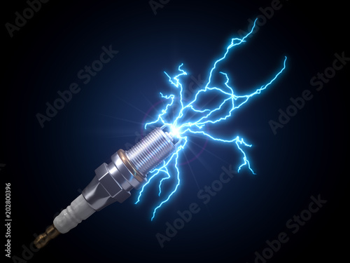 automotive spark plug. 3d illustration