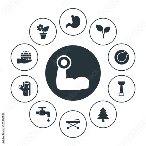 health, sports, nature Infographic Circle fill Icons Set. Contains such Icons as  health, water,  body,  background,  tree,  drop, plant,  eco, save,  home and more. Fully Editable. Pixel Perfect