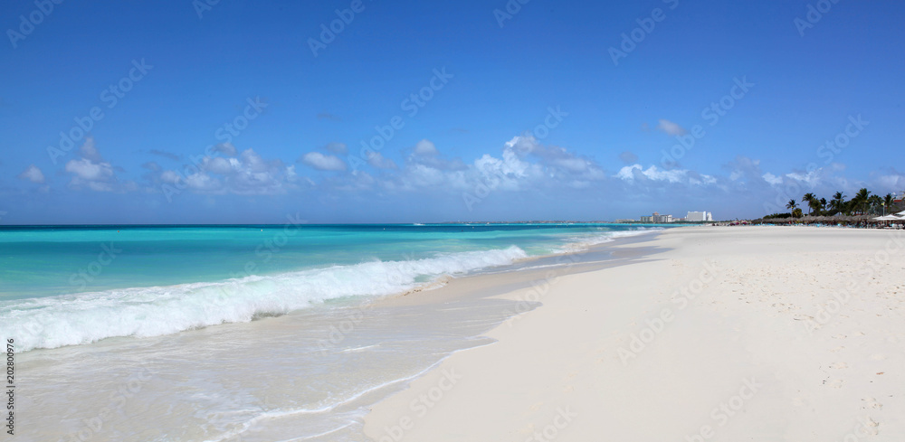 Pristine white beaches and turquoise caribbean waters of Eagle Beach Aruba Pristine white beaches and turquoise caribbean waters of Eagle Beach Aruba