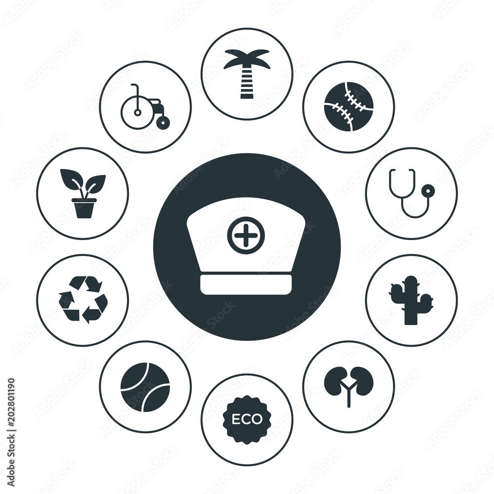 Obraz na plátně health, sports, nature Infographic Circle fill Icons Set
