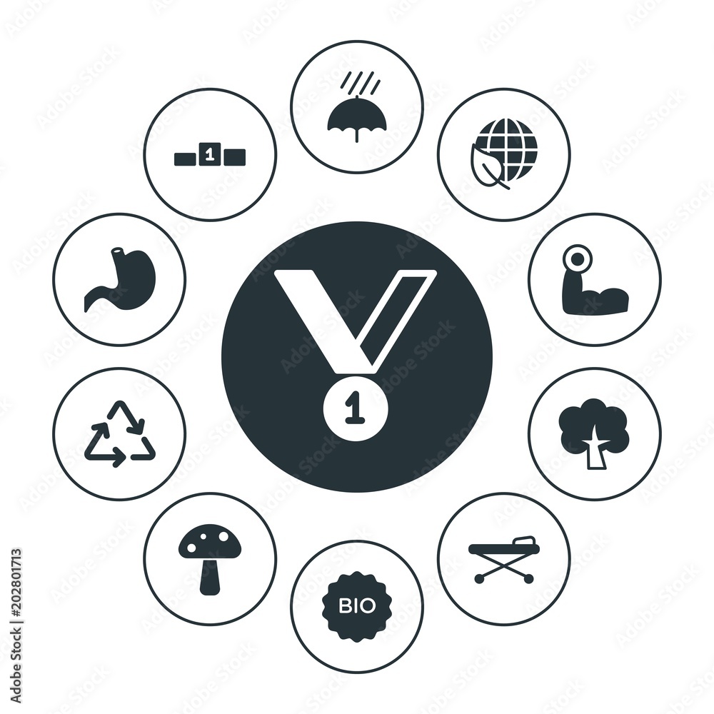 Φωτογραφία health, sports, nature Infographic Circle fill Icons Set