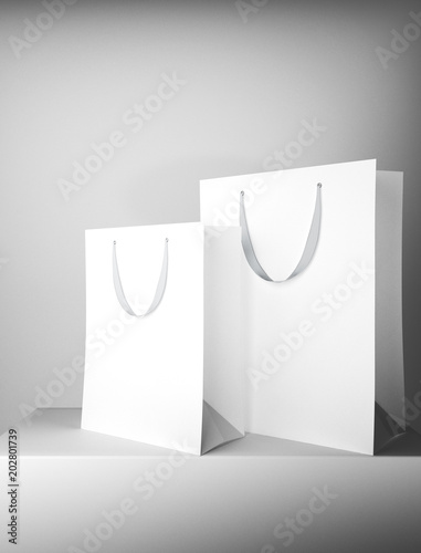 Clean white shopping bags
