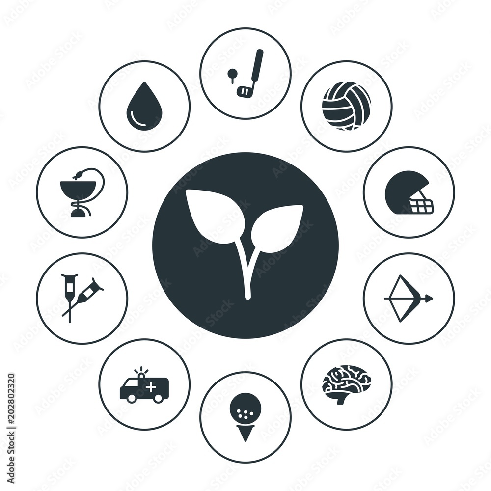 Obraz na plátně health, sports, nature Infographic Circle fill Icons Set