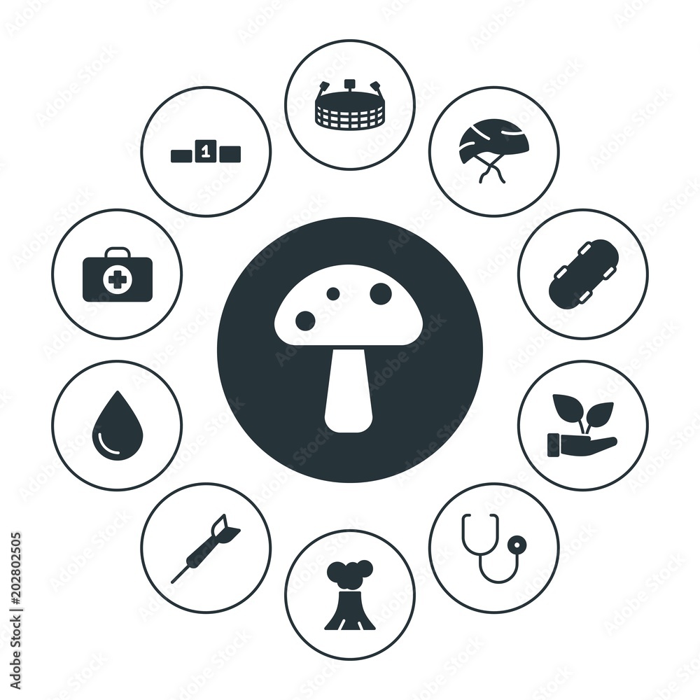 Φωτογραφία health, sports, nature Infographic Circle fill Icons Set