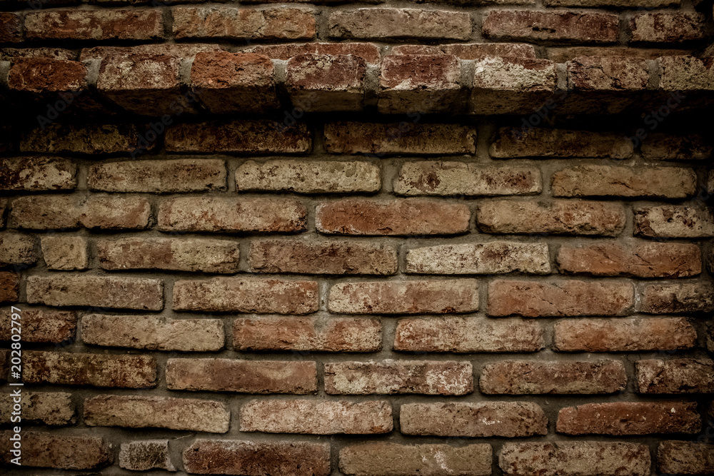 Obraz premium brick wall background texture and shelf with empty space for copy or text