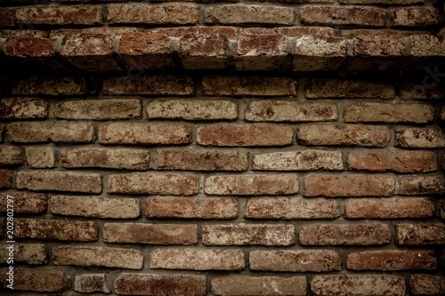brick wall background texture and shelf with empty space for copy or text